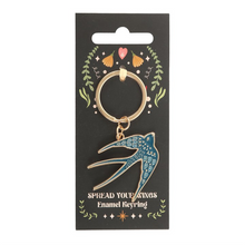 Load image into Gallery viewer, Blue Spread Your Wings Swallow Keyring
