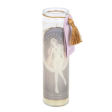 Load image into Gallery viewer, Selene Goddess Tube Candle with Amethyst Crystals
