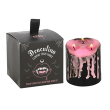 Load image into Gallery viewer, Small Pink Vampire Tears Pillar Candle
