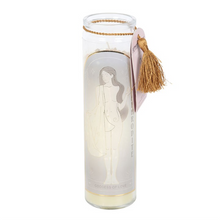Load image into Gallery viewer, Aphrodite Goddess Tube Candle with Rose Quartz Crystals
