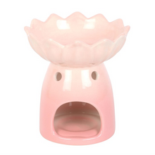 Load image into Gallery viewer, *Pink Water Lily Ceramic Oil Burner and Wax Warmer (12/24)
