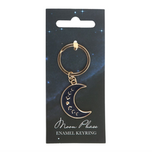Load image into Gallery viewer, Blue Moon Phase Crescent Moon Keyring

