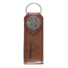 Load image into Gallery viewer, Joy Viking Rune Faux Leather Keyring
