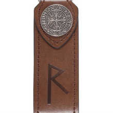 Load image into Gallery viewer, Journey Viking Rune Faux Leather Keyring
