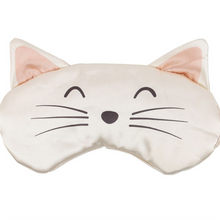 Load image into Gallery viewer, White Cat Face Satin Eye Mask
