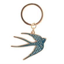 Load image into Gallery viewer, Blue Spread Your Wings Swallow Keyring
