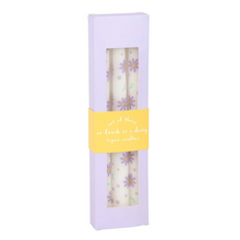 Load image into Gallery viewer, Set of 3 Purple Daisy Taper Candles
