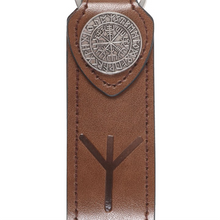 Load image into Gallery viewer, Protection Viking Rune Faux Leather Keyring
