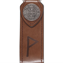 Load image into Gallery viewer, Joy Viking Rune Faux Leather Keyring
