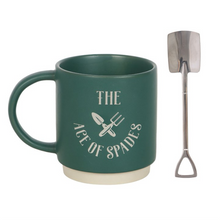 Load image into Gallery viewer, Ace of Spades Mug with Spade Spoon
