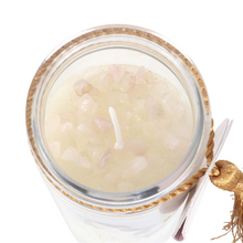Load image into Gallery viewer, Aphrodite Goddess Tube Candle with Rose Quartz Crystals
