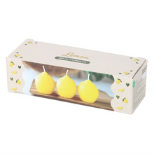 Load image into Gallery viewer, Set of 3 Lemon Shaped Candles

