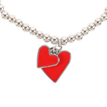 Load image into Gallery viewer, All You Need Is Love Beaded Heart Charm Bracelet
