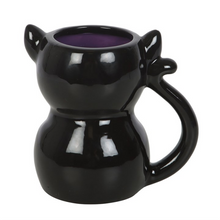 Load image into Gallery viewer, Cute and Creepy Black Cat Mug
