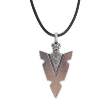 Load image into Gallery viewer, Arrowhead of Strength Viking Cord Necklace
