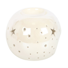 Load image into Gallery viewer, White Iridescent Star Oil Burner and Wax Warmer

