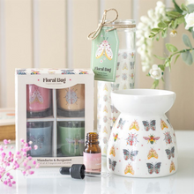 Load image into Gallery viewer, Floral Bug Print Oil Burner and Wax Warmer
