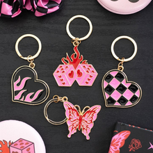 Load image into Gallery viewer, Checkerboard Heart Keyring
