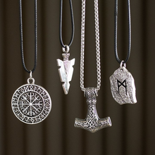Load image into Gallery viewer, Rune of Transformation Viking Cord Necklace
