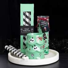Load image into Gallery viewer, Merry Creepmas Cursed Candy Cane Tube Candle
