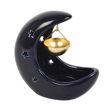 Load image into Gallery viewer, Blue Crescent Moon Hanging Oil Burner
