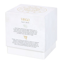 Load image into Gallery viewer, Virgo Sandalwood &amp; Patchouli Gemstone Zodiac Candle
