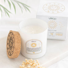 Load image into Gallery viewer, Virgo Sandalwood &amp; Patchouli Gemstone Zodiac Candle
