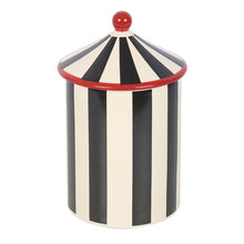 Load image into Gallery viewer, Black Striped Circus Tent Storage Jar

