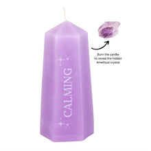 Load image into Gallery viewer, Calming Crystal Candle with Rough Amethyst

