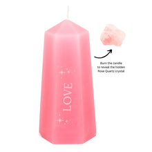 Load image into Gallery viewer, Love Crystal Candle with Rough Rose Quartz
