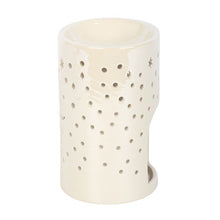 Load image into Gallery viewer, Iridescent White Moon Pillar Oil Burner and Wax Warmer
