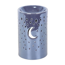 Load image into Gallery viewer, Iridescent Purple Moon Pillar Oil Burner and Wax Warmer
