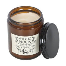 Load image into Gallery viewer, Mystic Moon Sage &amp; Lavender Amber Glass Candle
