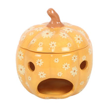 Load image into Gallery viewer, Groovy Floral Pumpkin Oil Burner Wax Warmer
