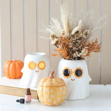 Load image into Gallery viewer, Groovy Floral Pumpkin Oil Burner Wax Warmer
