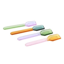 Load image into Gallery viewer, Set of 4 Pastel Glass Dessert Spoons
