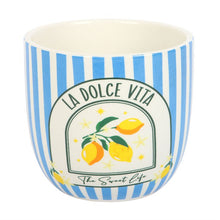 Load image into Gallery viewer, Blue Striped La Dolce Vita Plant Pot
