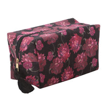 Load image into Gallery viewer, Dark Romance Floral Print Makeup Bag
