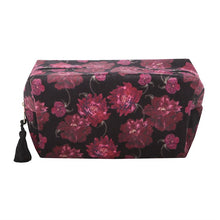 Load image into Gallery viewer, Dark Romance Floral Print Makeup Bag
