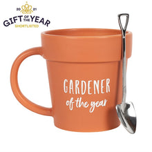 Load image into Gallery viewer, Gardener of the Year Pot Mug and Shovel Spoon
