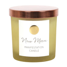 Load image into Gallery viewer, New Moon Wild Orange Manifestation Candle with Clear Quartz
