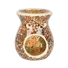Load image into Gallery viewer, Small Brown Crackle Oil Burner and Wax Warmer
