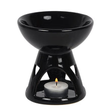 Load image into Gallery viewer, Black Deep Bowl Oil Burner and Wax Warmer
