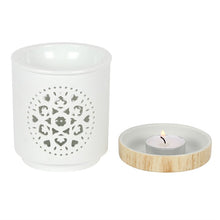 Load image into Gallery viewer, White Mandala Cut Out Oil Burner
