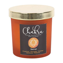Load image into Gallery viewer, Sacral Chakra Orange Crystal Chip Candle

