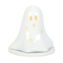 Load image into Gallery viewer, Ceramic Ghost Tealight and Incense Cone Holder
