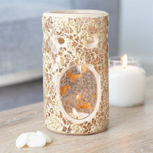 Load image into Gallery viewer, Gold Pillar Crackle Glass Oil Burner and Wax Warmer
