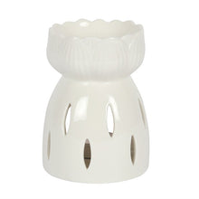 Load image into Gallery viewer, White Gloss Lotus Flower Oil Burner

