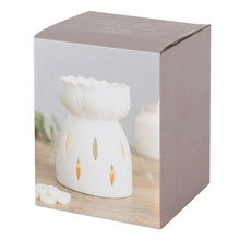 Load image into Gallery viewer, White Gloss Lotus Flower Oil Burner
