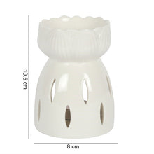 Load image into Gallery viewer, White Gloss Lotus Flower Oil Burner
